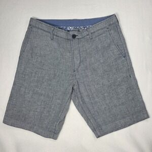 Tommy Bahama Shorts Mens Size 32 Blue Linen Cotton Blend 11" Chino Resort Wear
